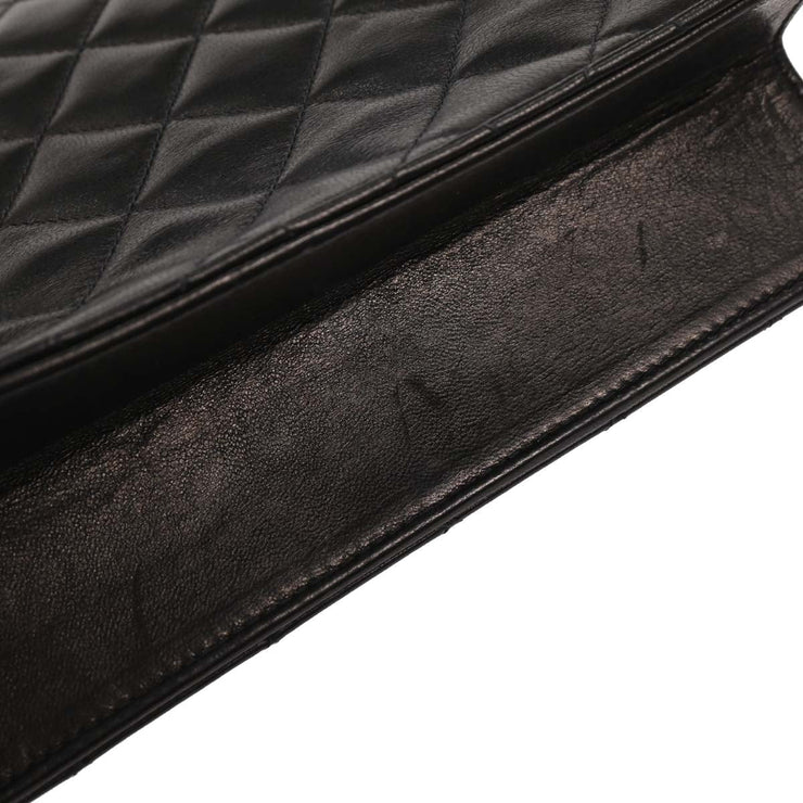 Chanel Black Lambskin Turnlock Small Half Flap Shoulder Bag 166582
