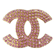 Chanel CC Brooch Pin Rhinestone Gold 02P 166589