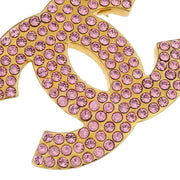 Chanel CC Brooch Pin Rhinestone Gold 02P 166589