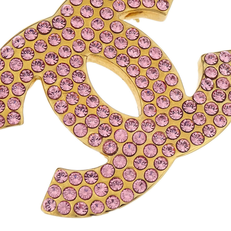 Chanel CC Brooch Pin Rhinestone Gold 02P 166589