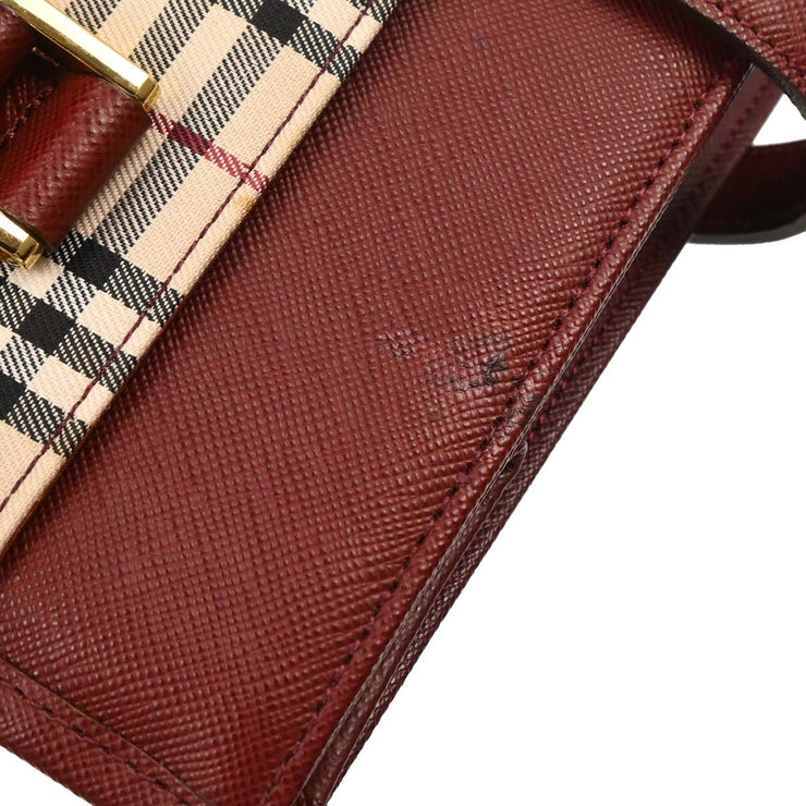 Burberry Beige Bordeaux Burberry Check Tote Bag 166591