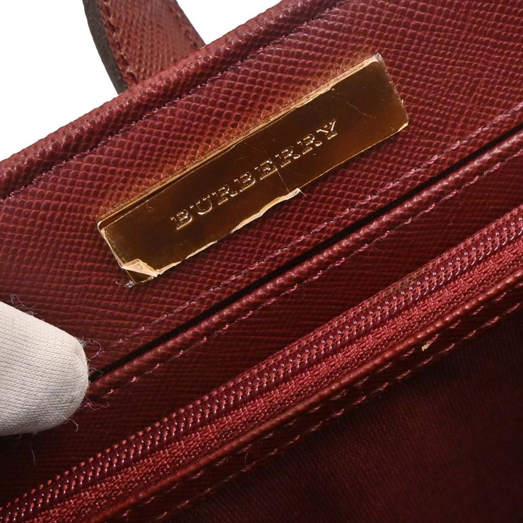 Burberry Beige Bordeaux Burberry Check Tote Bag 166591