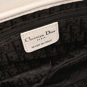 Christian Dior White Leather Saddle Handbag 01-RU-1026 166593
