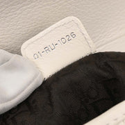 Christian Dior White Leather Saddle Handbag 01-RU-1026 166593