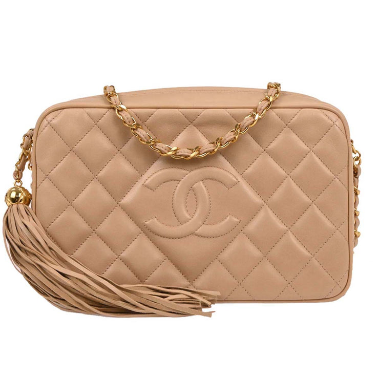 Chanel Beige Lambskin Camera Bag Small 166597