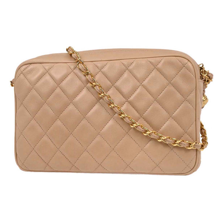 Chanel Beige Lambskin Camera Bag Small 166597