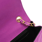 Chanel Purple Nylon Medium Single Flap Shoulder Bag 166599