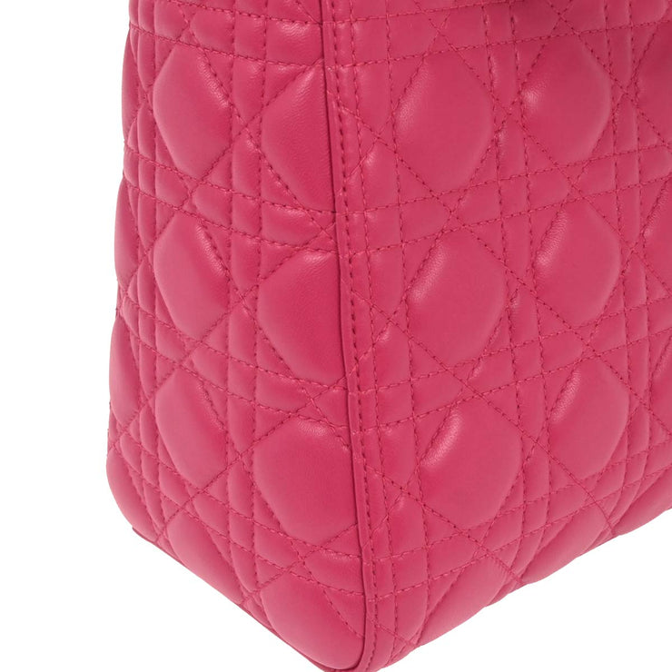 Christian Dior Pink Lambskin Lady Dior Cannage 2way Handbag 01-BO-0154 166600