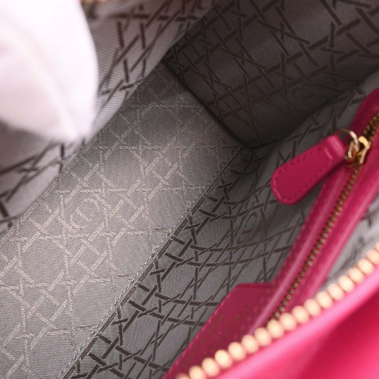 Christian Dior Pink Lambskin Lady Dior Cannage 2way Handbag 01-BO-0154 166600
