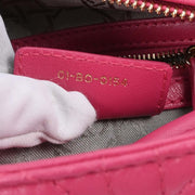 Christian Dior Pink Lambskin Lady Dior Cannage 2way Handbag 01-BO-0154 166600