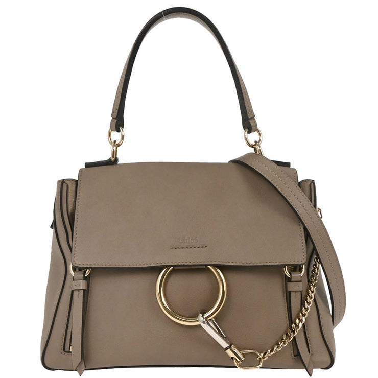 Chloe Gray Leather Faye Day 2way Handbag 02185665-23 166608