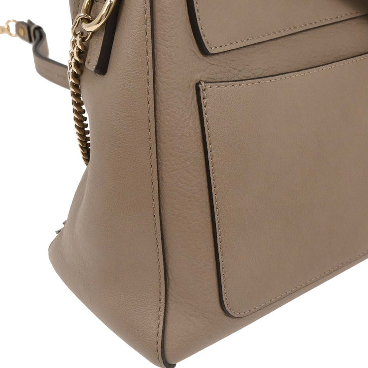 Chloe Gray Leather Faye Day 2way Handbag 02185665-23 166608