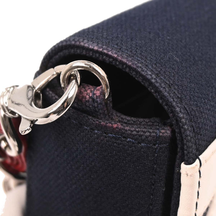 Chanel Navy Silver Canvas No.5 Choco Bar Handbag 166611