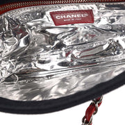 Chanel Navy Silver Canvas No.5 Choco Bar Handbag 166611