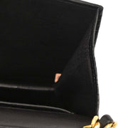 Chanel Black Lizard Turnlock Mini Full Flap Shoulder Bag 166612