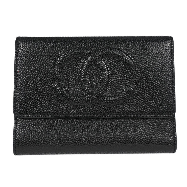Chanel Black Calfskin Trifold Wallet 166615