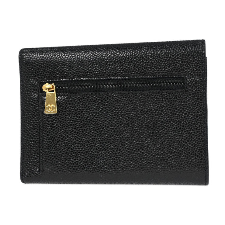 Chanel Black Calfskin Trifold Wallet 166615