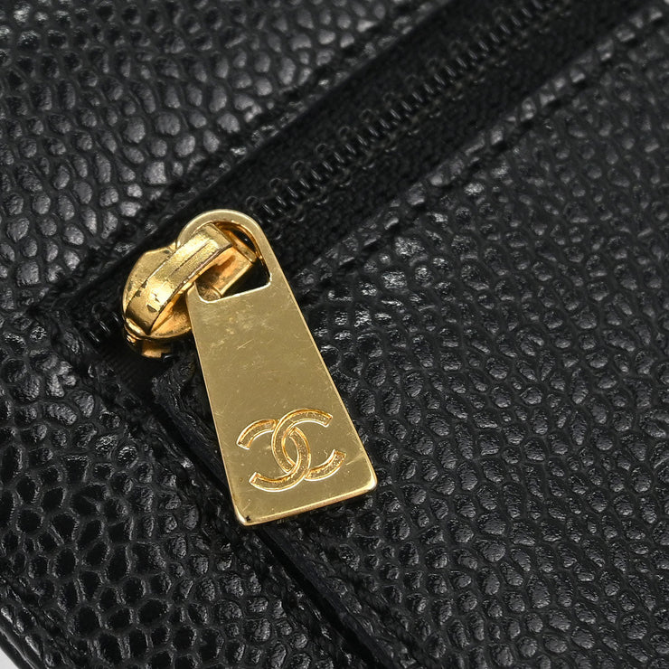 Chanel Black Calfskin Trifold Wallet 166615