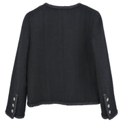 Chanel Single Breasted Jacket Black 08A #36 166619