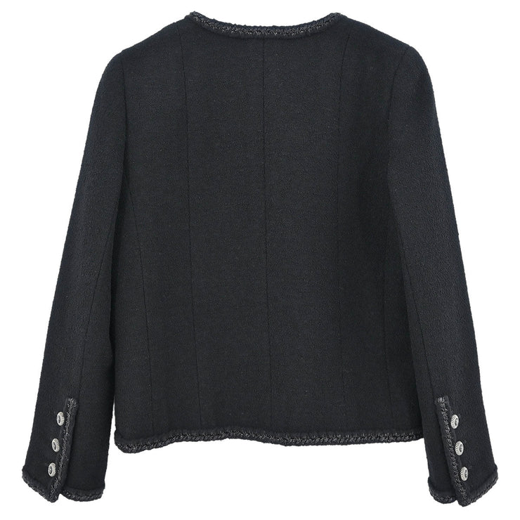 Chanel Single Breasted Jacket Black 08A #36 166619