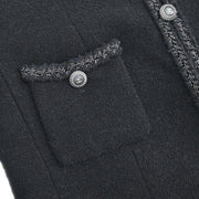 Chanel Single Breasted Jacket Black 08A #36 166619