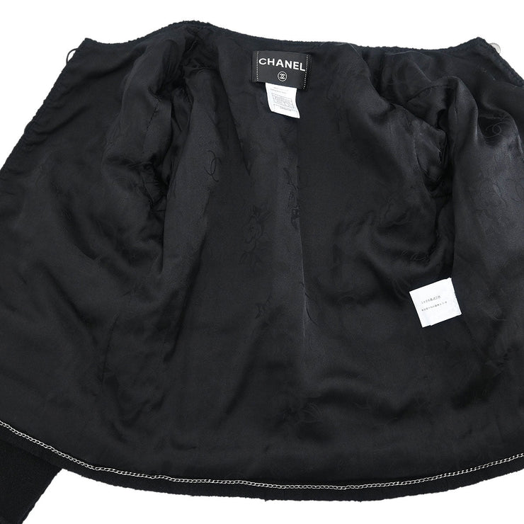 Chanel Single Breasted Jacket Black 08A #36 166619