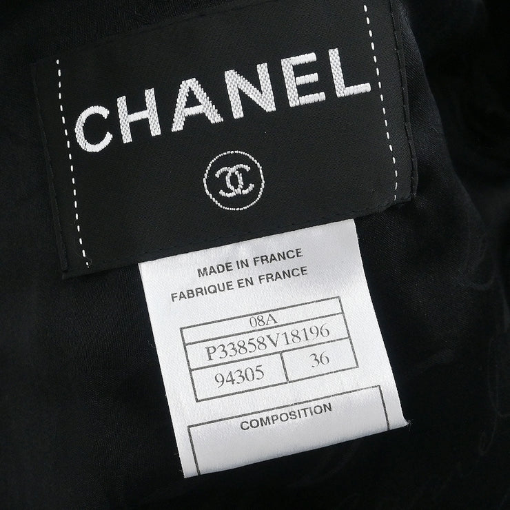 Chanel Single Breasted Jacket Black 08A #36 166619