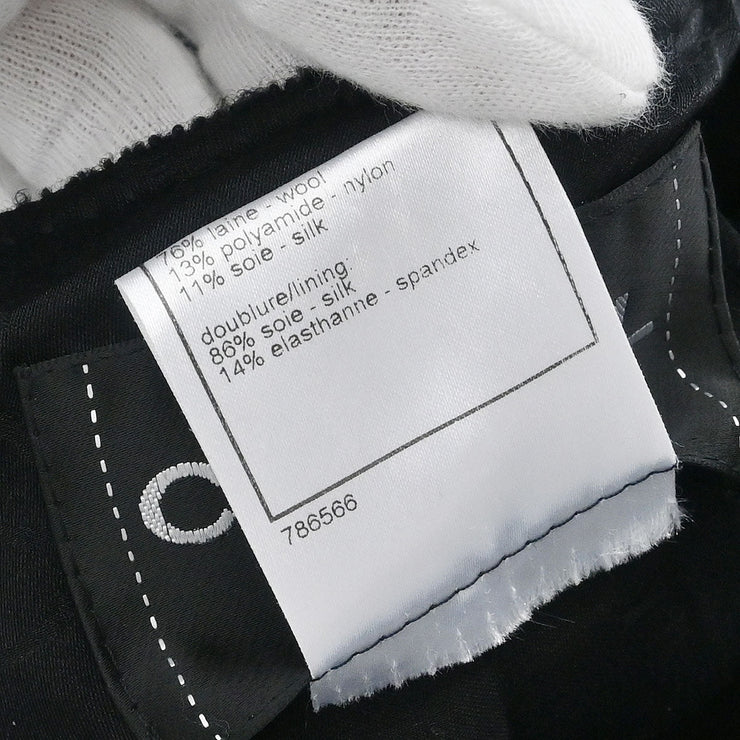 Chanel Single Breasted Jacket Black 08A #36 166619