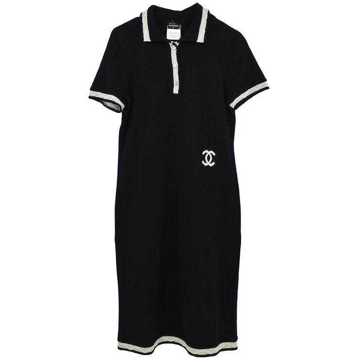 Chanel Short Sleeve Dress Black 04A #40 166620