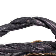 Yves Saint Laurent Metallic Navy Leather Calypso Handbag 211385 213317 166623