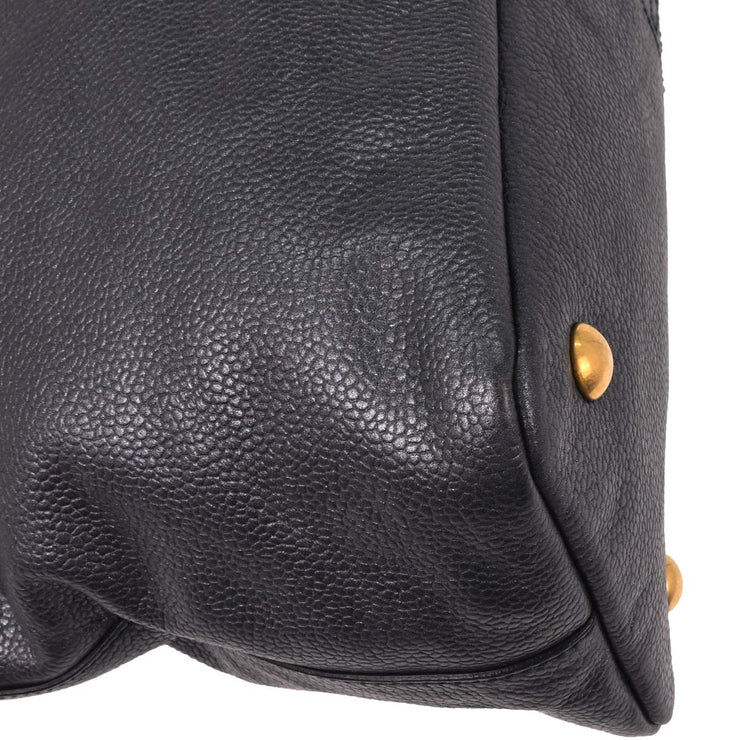 Yves Saint Laurent Metallic Navy Leather Calypso Handbag 211385 213317 166623