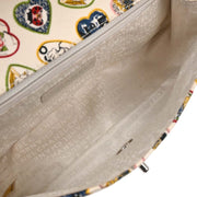 Chanel White Canvas Valentine Chain Shoulder Bag 166628