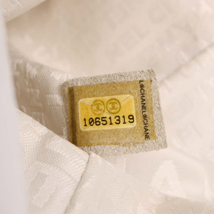 Chanel White Canvas Valentine Chain Shoulder Bag 166628