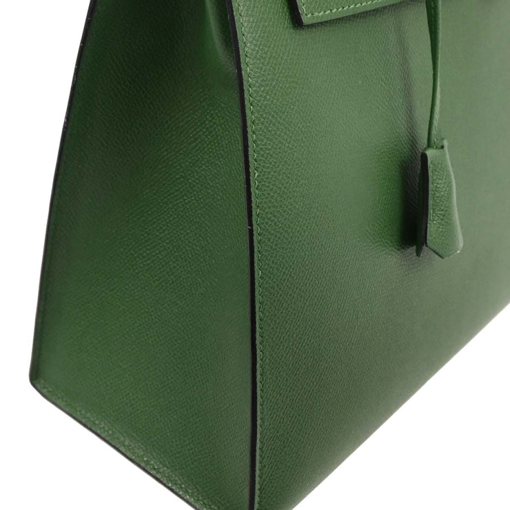 Hermes Green Courchevel Kelly 35 Sellier 2way Handbag 23X  G 166630