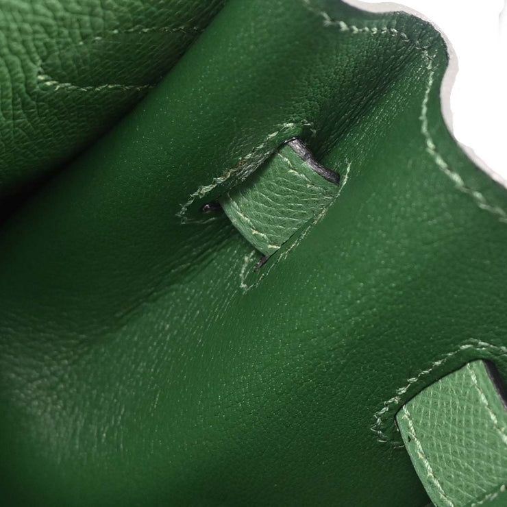Hermes Green Courchevel Kelly 35 Sellier 2way Handbag 23X  G 166630