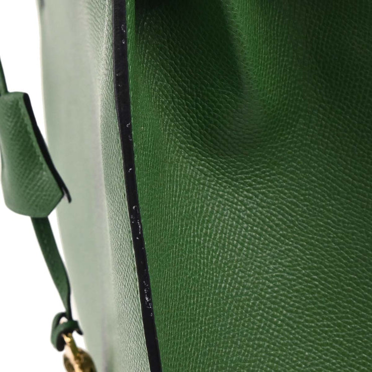 Hermes Green Courchevel Kelly 35 Sellier 2way Handbag 23X  G 166630