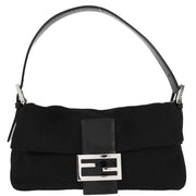 Fendi Black Wool Baguette Handbag 2305.26424.099 166633