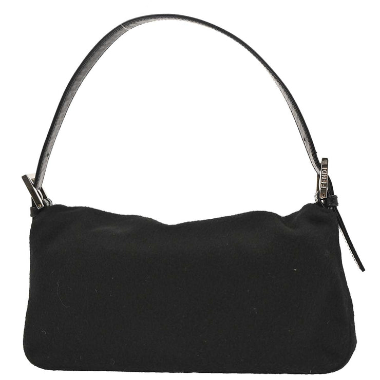 Fendi Black Wool Baguette Handbag 2305.26424.099 166633