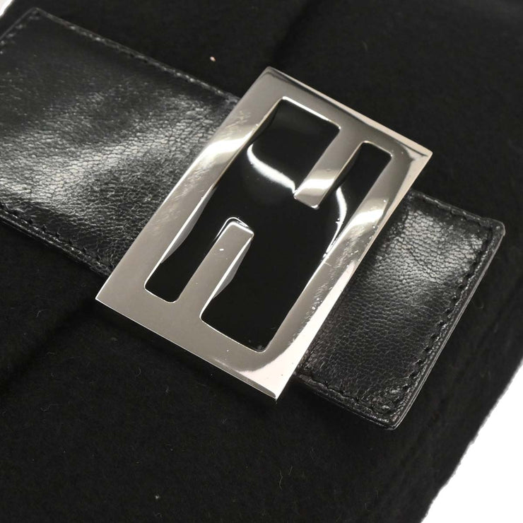 Fendi Black Wool Baguette Handbag 2305.26424.099 166633