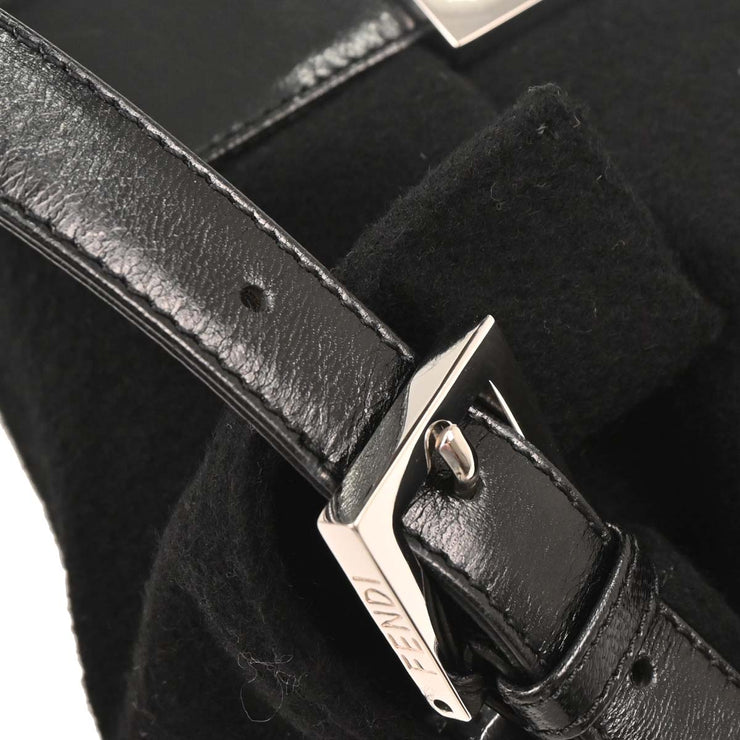 Fendi Black Wool Baguette Handbag 2305.26424.099 166633