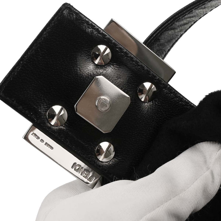 Fendi Black Wool Baguette Handbag 2305.26424.099 166633