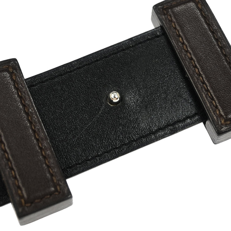 Hermes Brown Togo Box Calf Constance Reversible Belt #80 Small Good  Square:N 166634
