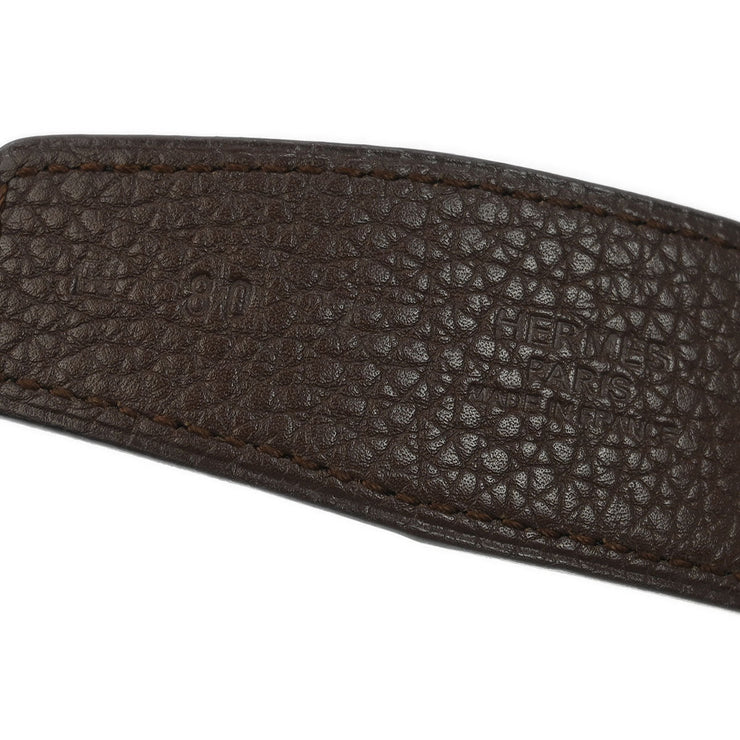 Hermes Brown Togo Box Calf Constance Reversible Belt #80 Small Good  Square:N 166634