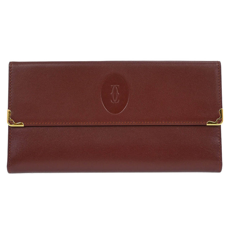 Cartier Bordeaux Trifold Long Wallet 166661