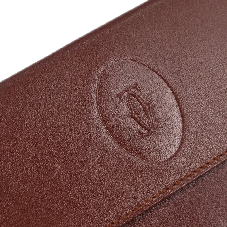 Cartier Bordeaux Trifold Long Wallet 166661