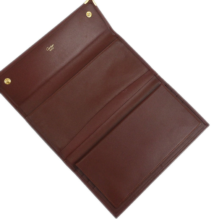 Cartier Bordeaux Trifold Long Wallet 166661