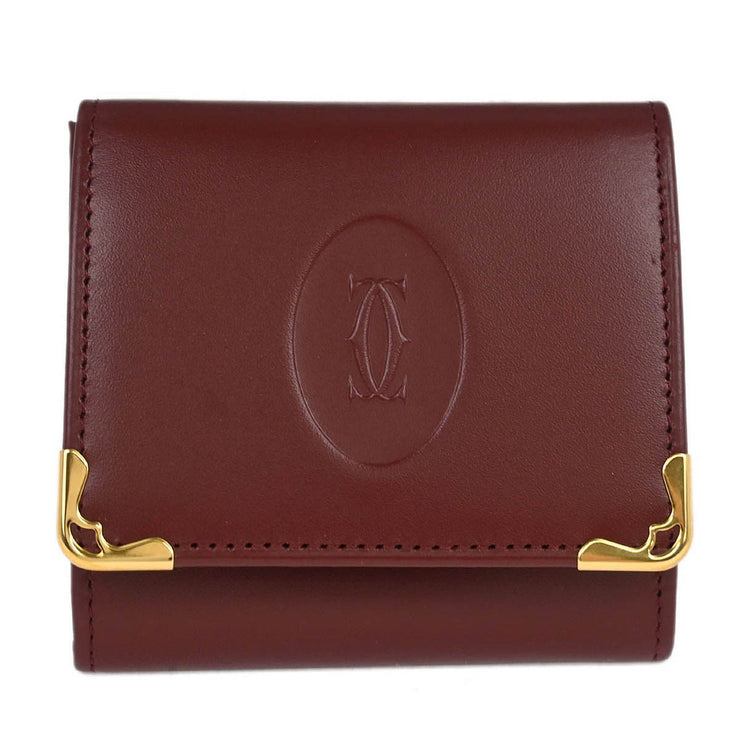Cartier Bordeaux Coin Purse Wallet ELHI 166662
