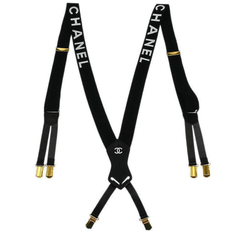 Chanel Black Suspenders Small Good 21 166672