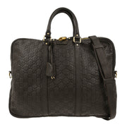 Gucci Black Guccissima GG Diamante Briefcase Handbag 208463 498879 166684