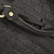 Gucci Black Guccissima GG Diamante Briefcase Handbag 208463 498879 166684